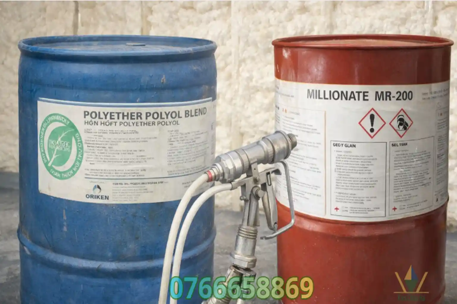 Sản phẩm Polyol phun foam PU dùng trong hệ phun cách nhiệt và chống dột công trình.