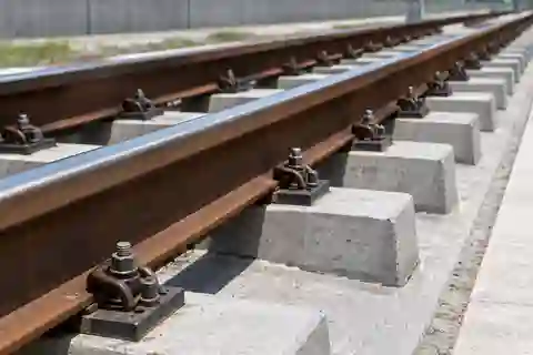 Nền đường ray với ray thép cố định trên gối bê tông và hệ bu lông liên kết