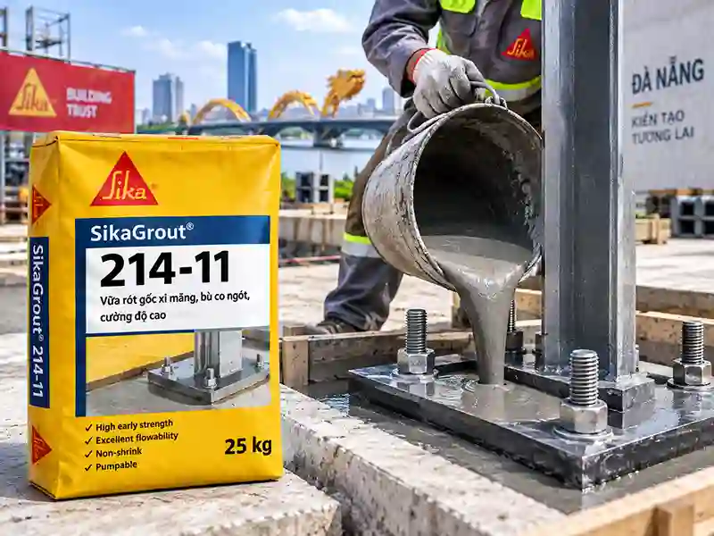 Sika-214-11 tại Đà Nẵng dùng rót chân cột và bu lông neo